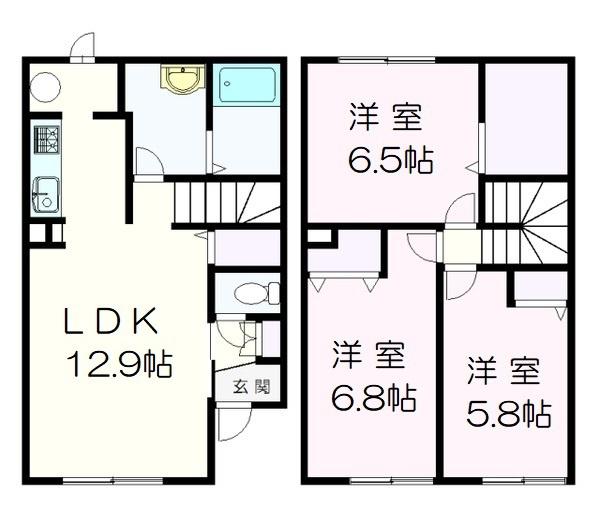 CASA DEL PARCEST II(3LDK/1階)の間取り写真