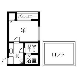 コンパートハウス高畑(1K/2階)の間取り写真
