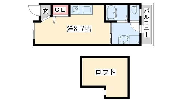 エルサッスーンYASHIRO(ワンルーム/2階)の間取り写真