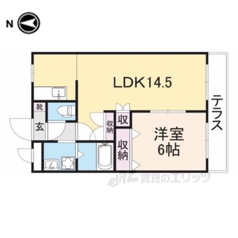 グランベル(1LDK/1階)の間取り写真