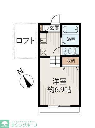 フリーハンド上大岡(1K/1階)の間取り写真