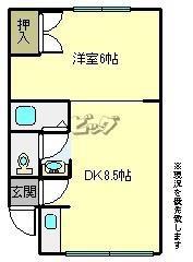 リトルキャッスル(1DK/1階)の間取り写真