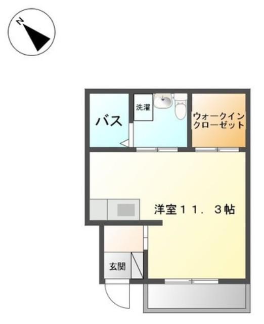 サンハイツ奈良(ワンルーム/1階)の間取り写真