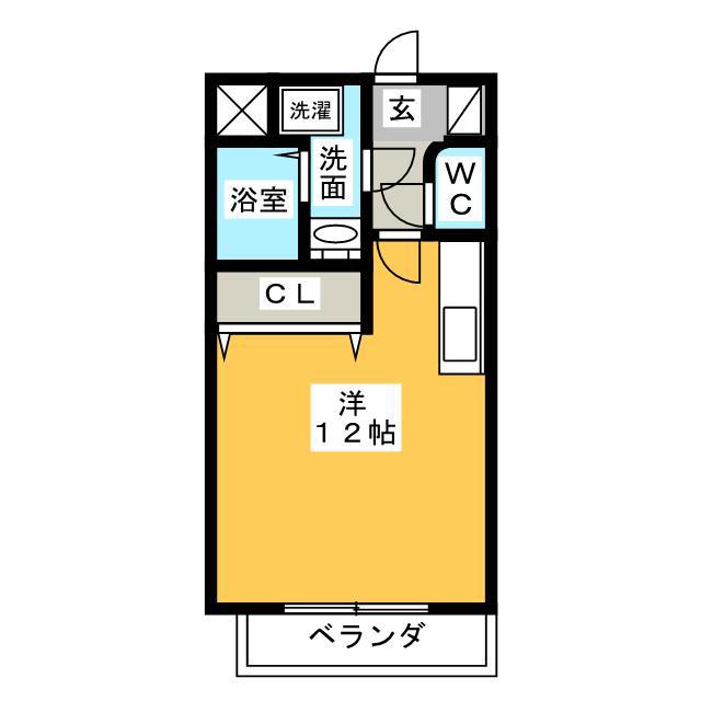 フラワーヒルズ(ワンルーム/1階)の間取り写真