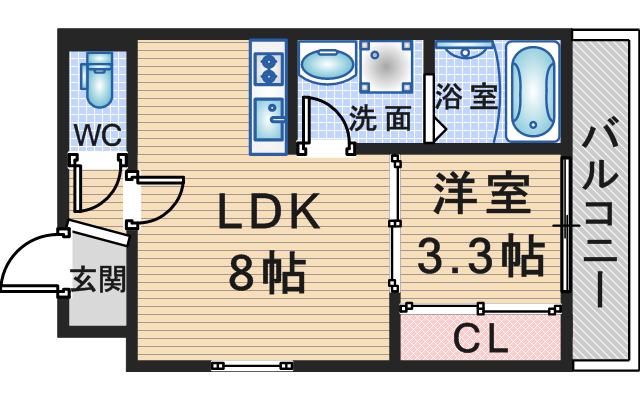 ARCA豊中曽根(1LDK/1階)の間取り写真