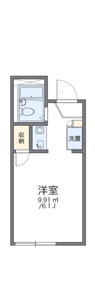 レオパレス千亀利(1K/1階)の間取り写真