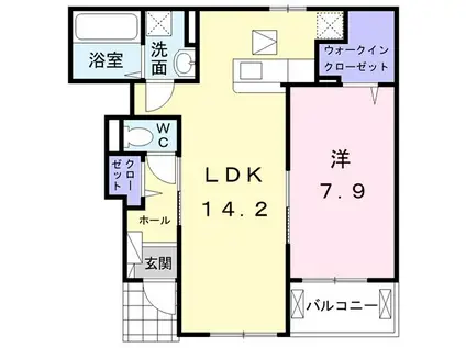 コパン A(1LDK/1階)の間取り写真