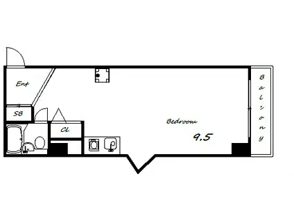 ミスティエイト(ワンルーム/2階)の間取り写真