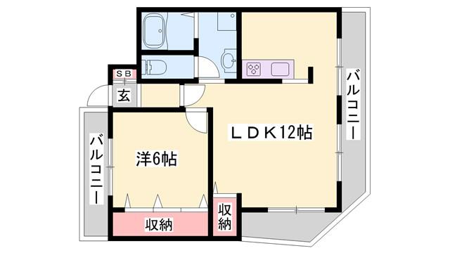 HK81ビル(1LDK/2階)の間取り写真