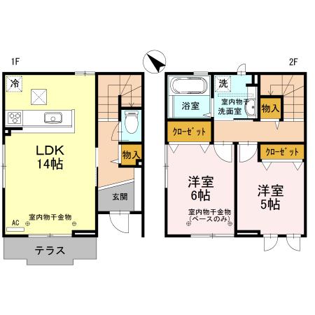 合歓 A(2LDK/1階)の間取り写真