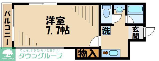 ドミールけやき(1K/2階)の間取り写真