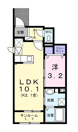 ロード レモンス(1LDK/1階)の間取り写真