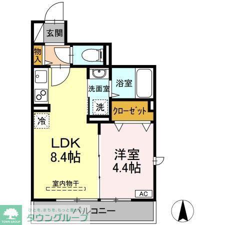 グロワール(1LDK/2階)の間取り写真