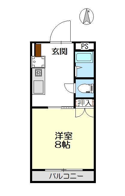 スリーパーシモンズパレス(1K/4階)の間取り写真