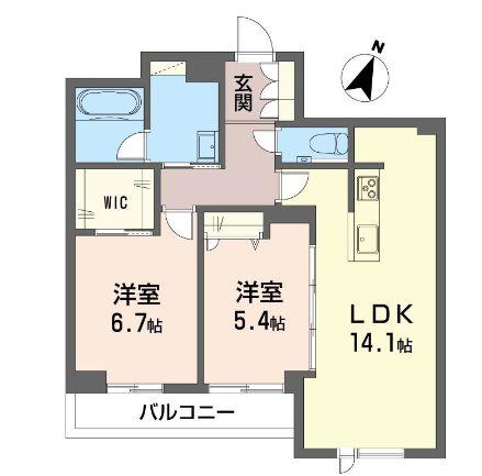 メープルガーデン(2LDK/2階)の間取り写真