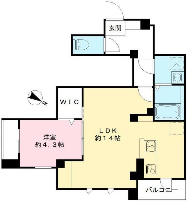 パークビュー世田谷桜丘(1LDK/2階)の間取り写真