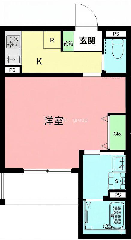 海老名市柏ヶ谷3丁目(1K/2階)の間取り写真