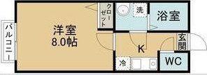 ソルテ八木山本町(1K/2階)の間取り写真