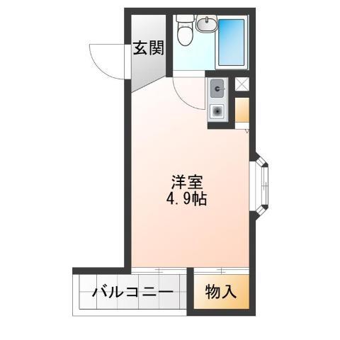CITY HILL(ワンルーム/3階)の間取り写真