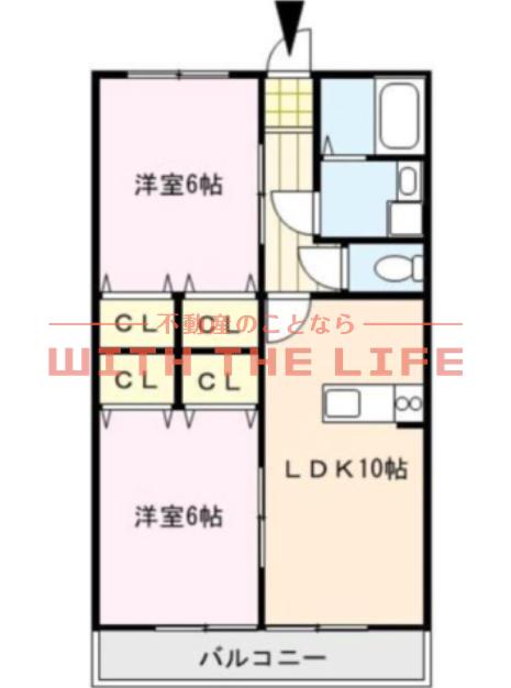 クインズコート(2LDK/2階)の間取り写真