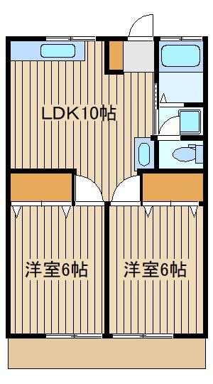 コーポフローレス(2LDK/1階)の間取り写真