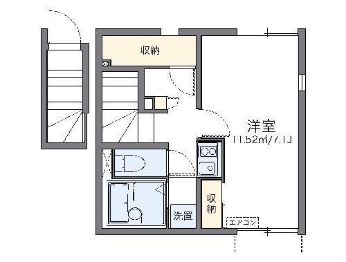 レオネクストフォレストT&T(1K/2階)の間取り写真