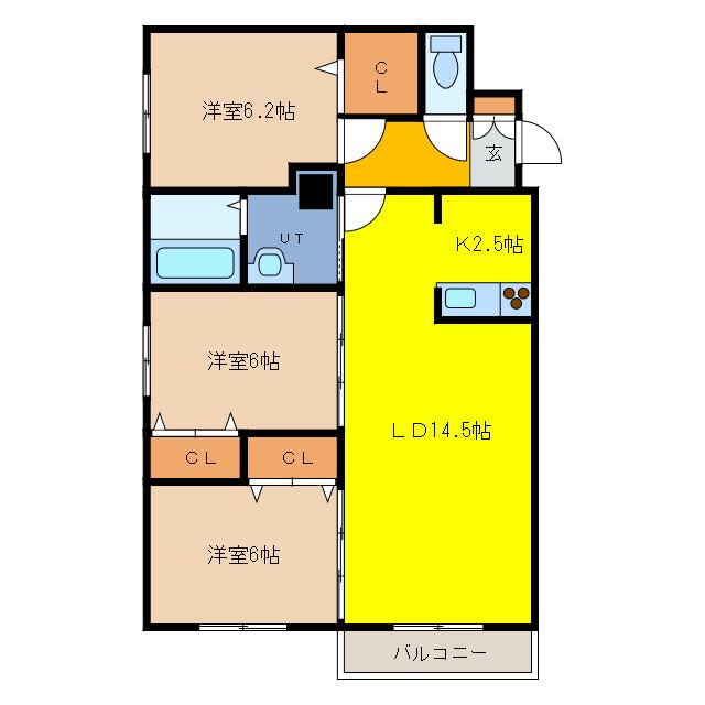 PACE住吉(3LDK/1階)の間取り写真