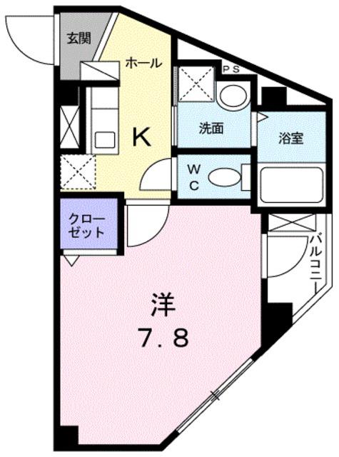 サンパレスM(1K/3階)の間取り写真