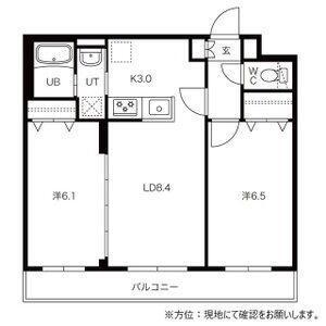 RITZ GRANDE東札幌(2LDK/2階)の間取り写真