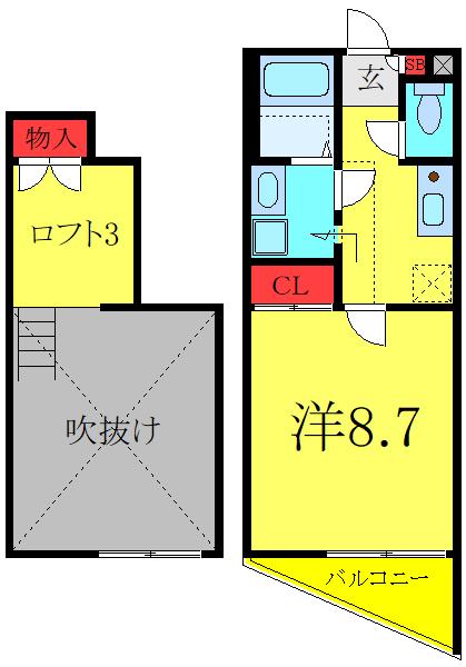 AZUL KAWAGUCHI(1K/3階)の間取り写真