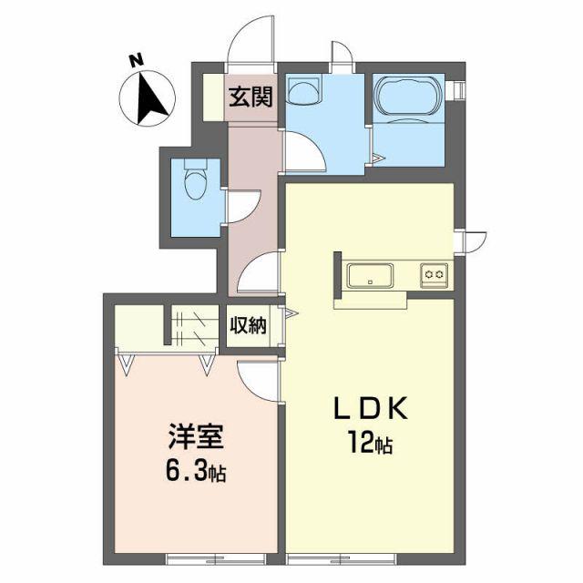 シャーメゾン大森 B棟(1LDK/1階)の間取り写真