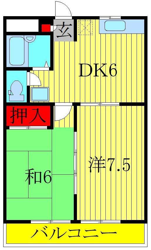 LANDFOREST柏の葉II(2DK/3階)の間取り写真