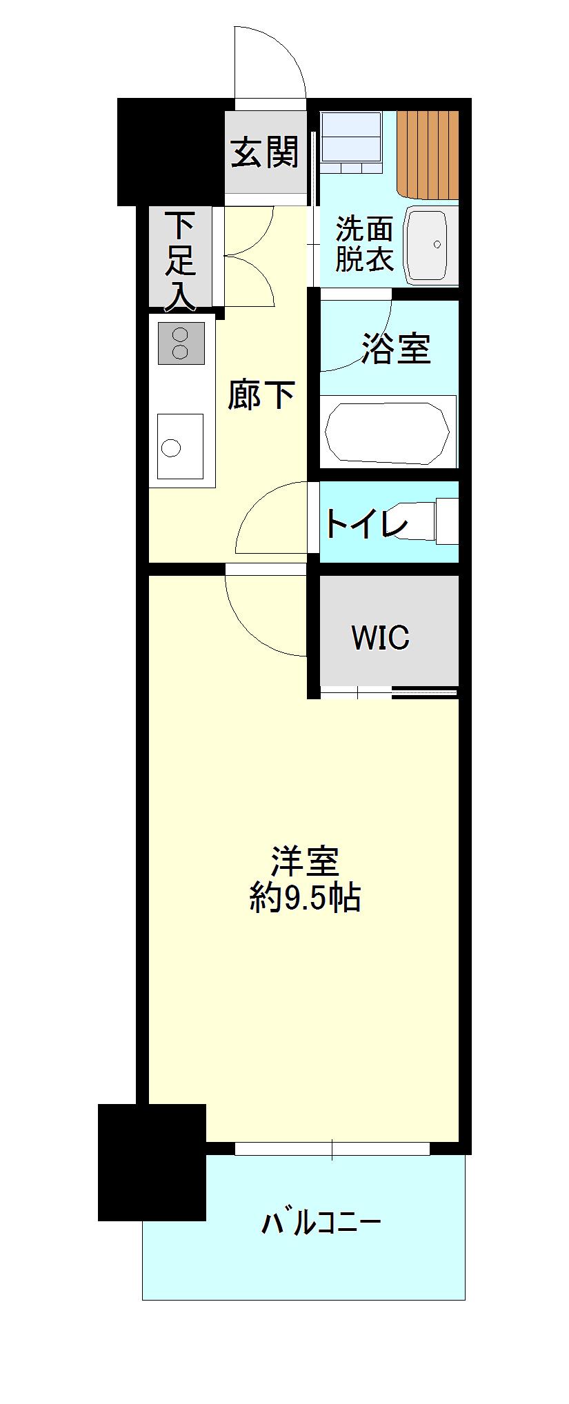 リビオレゾン中央鎗屋町(1K/2階)の間取り写真
