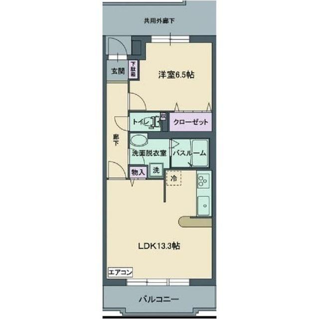 グリーングラスN(1LDK/2階)の間取り写真
