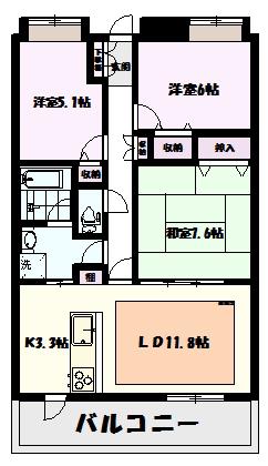 オーパスアレイ(3LDK/1階)の間取り写真