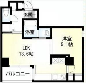 K2コート根岸(1LDK/2階)の間取り写真