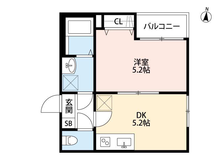 SOLA(1DK/1階)の間取り写真