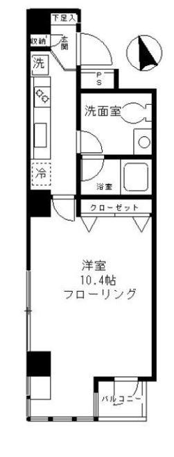 ファインクレスト渋谷神泉(1K/7階)の間取り写真