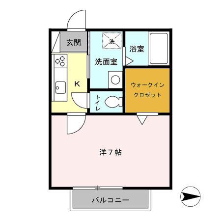 OAKHOUSE(1K/1階)の間取り写真