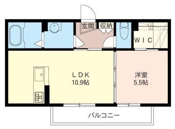 メゾン・ブランカ(1LDK/3階)の間取り写真