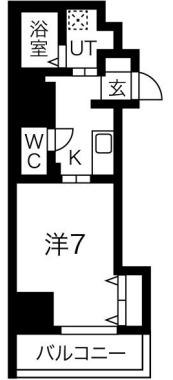 レジデンス心斎橋(1K/10階)の間取り写真