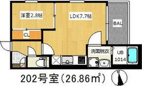 R-SMART姫島駅(1LDK/1階)の間取り写真