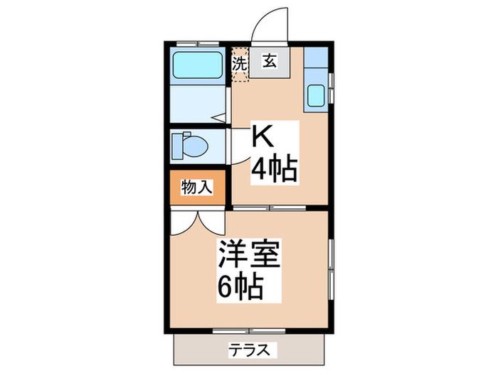ハイツ白楽(1K/1階)の間取り写真
