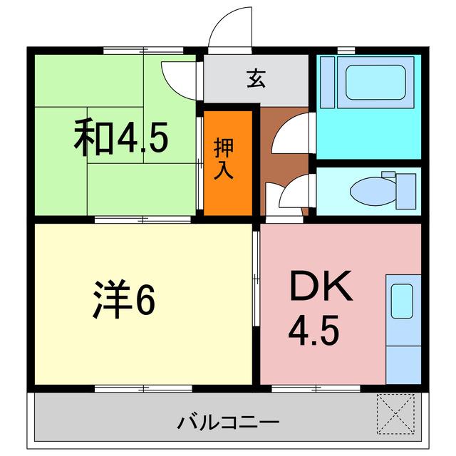 サンハイツ(2DK/3階)の間取り写真