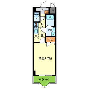 ルミエール八尾II(1K/9階)の間取り写真
