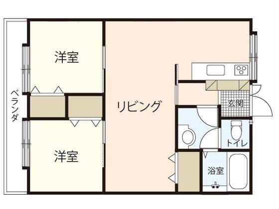 フレシール若草(2LDK/2階)の間取り写真