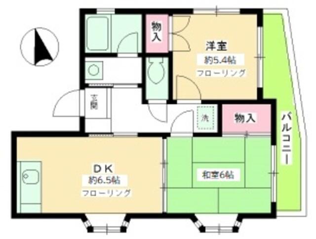 クリエートハイム(2DK/3階)の間取り写真