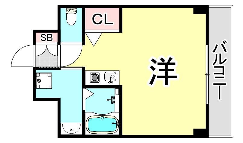 AIROSE芦屋(ワンルーム/4階)の間取り写真