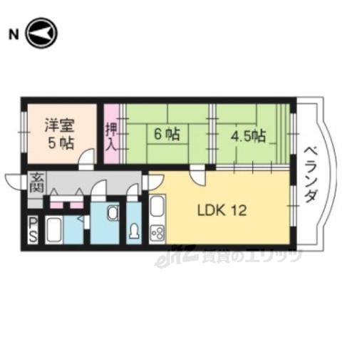 イースタン尊上院(3LDK/1階)の間取り写真
