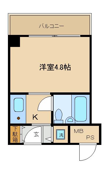 ファミールハイツ北大阪5号棟(1K/5階)の間取り写真